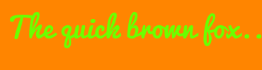 Image with Font Color 6BFF00 and Background Color FF8500